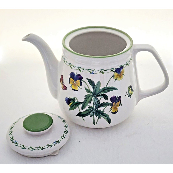 Teapot-Studio Nova-Garden Bloom-White-Green-Flowers-Butterflies-Bees-5 Cups - Picture 5 of 16